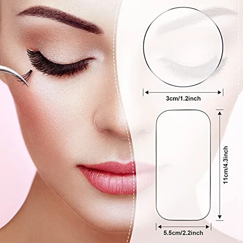 Maitys 6 Pieces Eyelash Extension Silicone Pads - Reusable Adhesive False Eyelash Holder for Loose Lash Grafting Gasket Pallet (Clear) - Maitys (1)