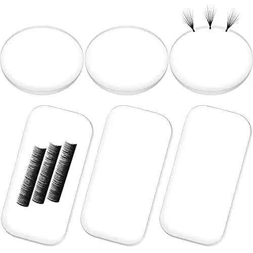 Maitys 6 Pieces Eyelash Extension Silicone Pads - Reusable Adhesive False Eyelash Holder for Loose Lash Grafting Gasket Pallet (Clear) - 1