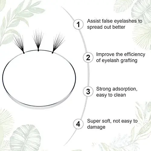 Maitys 6 Pieces Eyelash Extension Silicone Pads - Reusable Adhesive False Eyelash Holder for Loose Lash Grafting Gasket Pallet (Clear) - 3