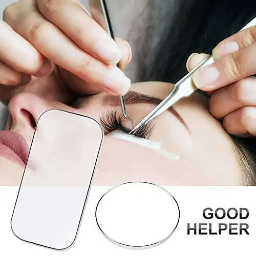 Maitys 6 Pieces Eyelash Extension Silicone Pads - Reusable Adhesive False Eyelash Holder for Loose Lash Grafting Gasket Pallet (Clear) - 4