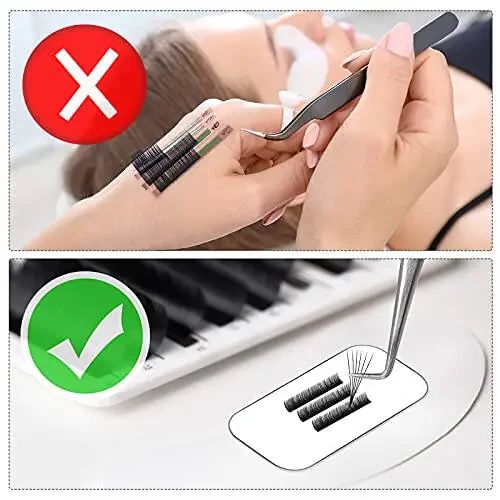 Maitys 6 Pieces Eyelash Extension Silicone Pads - Reusable Adhesive False Eyelash Holder for Loose Lash Grafting Gasket Pallet (Clear) - 5