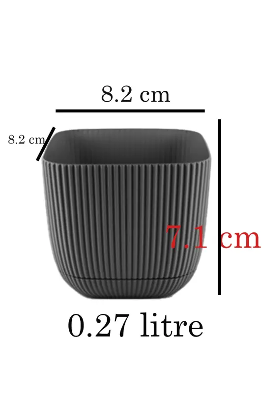 4 Adet Mini Boy Renkli Mercan Kare Saksı Seti No1 - KARE no1 - 1