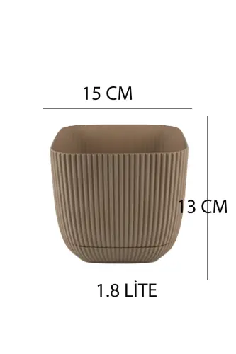 4 Adet 1.8 Litre No 3 Kare Mercan Saksı Seti Dekoratif Renkli Kaktüs Sukulent Ve Çiçek Saksı Seti - NO3KARE - 6