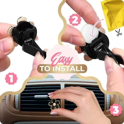6 Pieces Daisy Car Decoration Flower Air Vent Clip Air Conditioning Outlet Clip Car Air Freshener Clip Car Interior Decor Charm Colorful Interior Accessories for Girls Women - 3