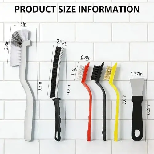 Crevice Cleaning Brush Set (12 Pack) – Hard Bristle Gap Cleaning Tool for Window Tracks, Grout & Bathroom Corners – Thin Deep Cleaning Brush for Kitchen Sink, Sliding Door Tracks & Tight Spaces - 2