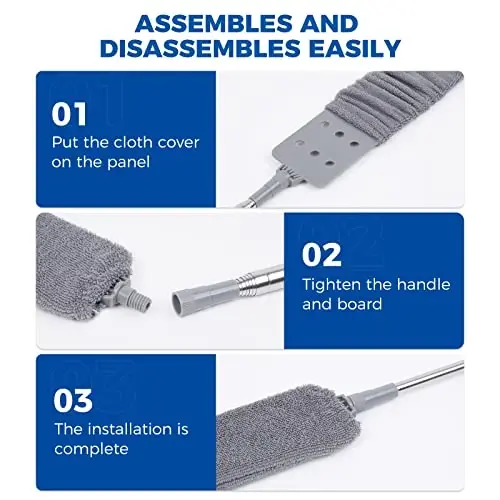 6pcs Dusters Replacement Cloth Retractable Gap Dust Cleaner Cloths, Reusable Microfiber Cloth Cover Washable, Under Furniture Duster Refill for Home Kitchen Household Wall Couch Cleaning Supplies - 4