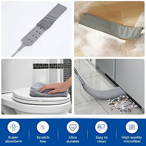 6pcs Dusters Replacement Cloth Retractable Gap Dust Cleaner Cloths, Reusable Microfiber Cloth Cover Washable, Under Furniture Duster Refill for Home Kitchen Household Wall Couch Cleaning Supplies - 7