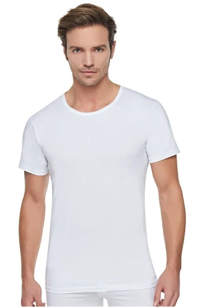 6 Adet Tutku Bisiklet Açık Yaka Yarım Kol Beyaz Fanila Atlet % 100 Pamuk Hac - Umre Kıyafeti - Modazone