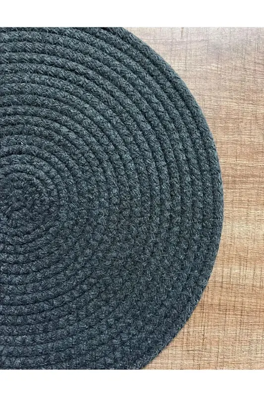 6 Anthracite Color Handmade Placemats Stain Resistant American Service - Anthracite - TRENDEV