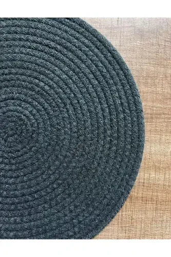 6 Anthracite Color Handmade Placemats Stain Resistant American Service - Anthracite - 1