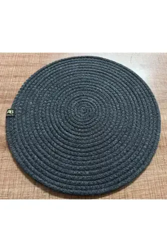 6 Anthracite Color Handmade Placemats Stain Resistant American Service - Anthracite - 4