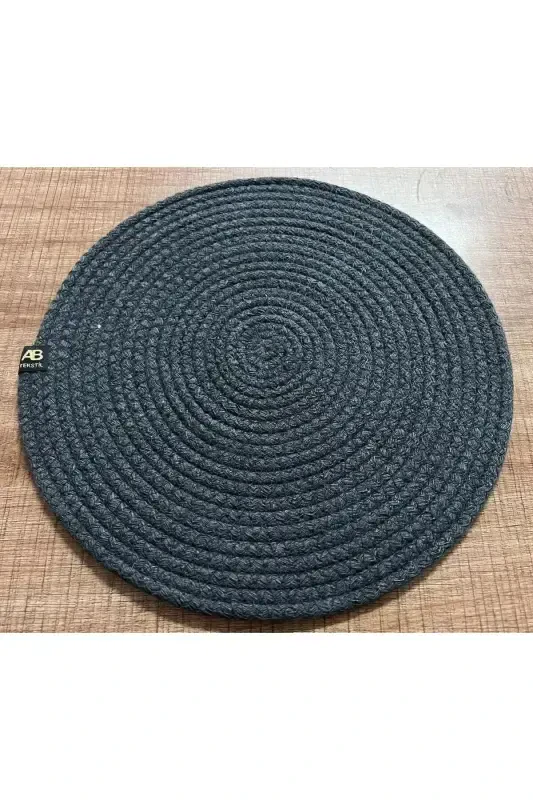 6 Anthracite Color Handmade Placemats Stain Resistant American Service - Anthracite - 4