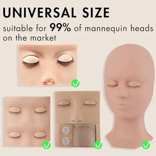 6 Pairs of Embagol Double-layer Replacement Eyelids Replaced Eyelids for Lash Extension Practice Lash Mannequin Head Training for Beginners - 5