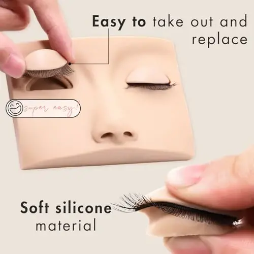 6 Pairs of Embagol Double-layer Replacement Eyelids Replaced Eyelids for Lash Extension Practice Lash Mannequin Head Training for Beginners - 6