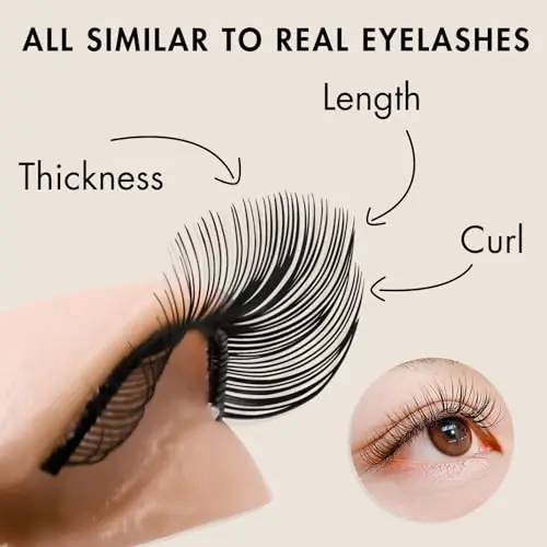 6 Pairs of Embagol Multifunction Replaced Eyelids Makeup for Training Head Removable Realistic Eyelids Eyelash Training - 2
