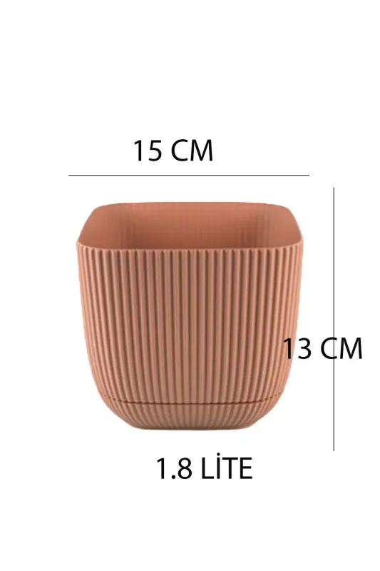 6 dona № 3 1,8 litr Dekorativ kaktus va gul idishi Kvadrat idish - 4