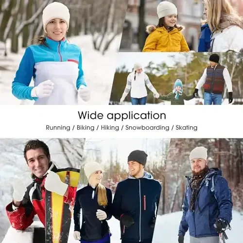 6 dona ayollar trikotaj shapka, qish uchun sensorli ekranli qo'lqoplar to'plami, Rojdestvo uchun yoqimli shapkalar, yumshoq bosh suyagi qopqog'i sovg'alari - 4