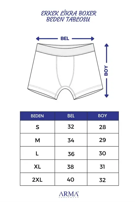 6 dona Erkaklar paxtalik likrali elastik matodan rangli bokserlar to'plami - 8