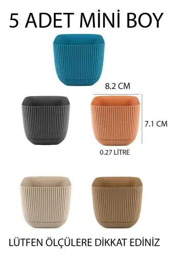 6 dona mini 6 rangli marjon kvadrat idish to'plami 6 dona - 1