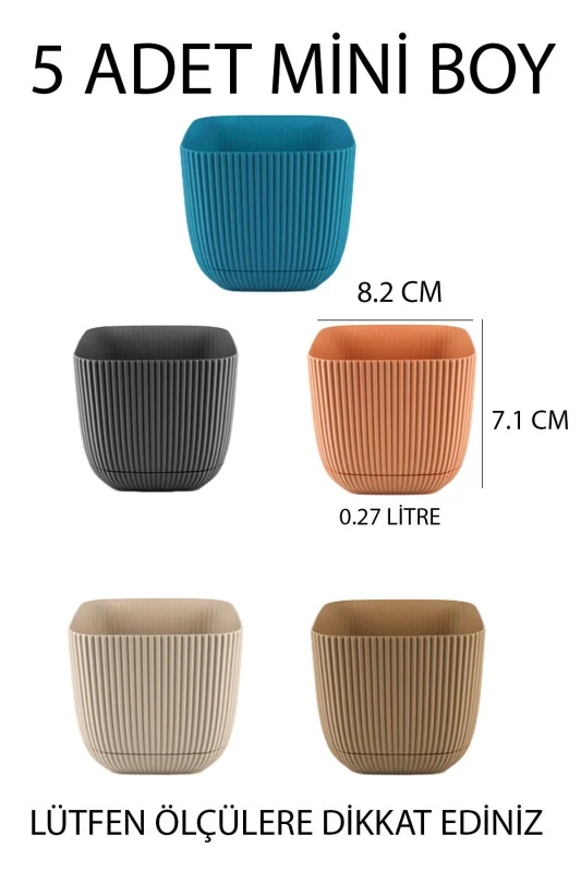 6 dona mini 6 rangli marjon kvadrat idish to'plami 6 dona - TEMMUZ HOME