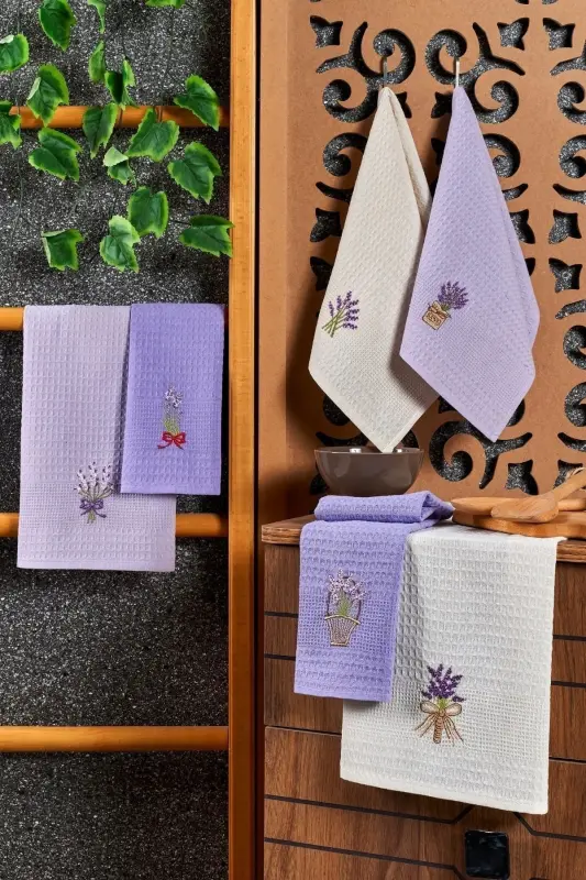 6 dona oshxona sochiği Lavanda to'plami 40x60-Lil rangli - 1