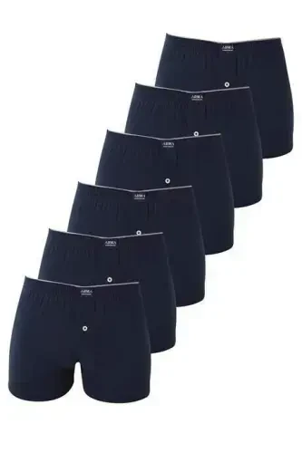 6 dona paketli dengiz moviy erkaklar uchun peştaxta matolardan tayyorlangan Boxyer ichki kiyimlar 100 % Paxta - 9