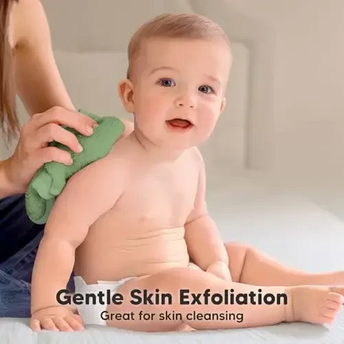 6 dona yumshoq bolalar uchun yuvinish latta, bambuk viskozasi - bolalar, yangi tug'ilgan chaqaloq uchun sochiqlar, go'dak dushi, yosh bolalar uchun qayta foydalanish mumkin bo'lgan yuz sochiq, teriga yumshoq, bolalar uchun yuz yuvish latta, 10x10 (o'tloq yashil) - 3