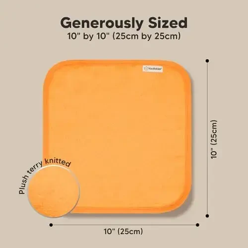 6 dona yumshoq bolalar uchun yuvinish latta, bambukdan viskoza - bolalar, yangi tug'ilgan chaqaloqlar uchun sochiqlar, chaqaloq dushi, kichkintoylar uchun qayta ishlatiladigan yuz sochiqlari, teriga yumshoq, chaqaloqlar uchun yuz yuvish latta, 10x10 (Sabzi) - 4