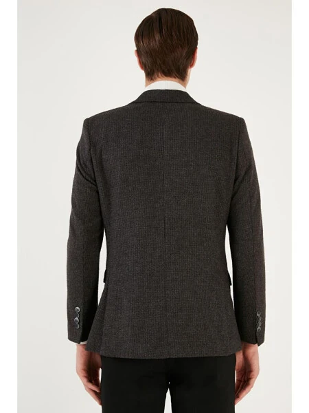 6 Drop Ikki Qatorli Yirtilgan Teksturavi Slim Fit Blazer Ko'ylagi 6601030 - 5