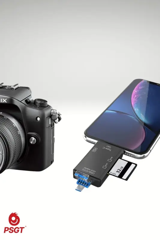 6 in 1 OTG USB kart okuyucu USB0,3 type-c/TF/SD hafıza kartı Laptop aksesuarları adaptörü-kart okuyucu Siyah - 3