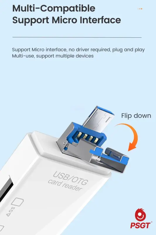 6 in 1 OTG USB kart okuyucu USB0,3 type-c/TF/SD hafıza kartı Laptop aksesuarları adaptörü - kart okuyucu Siyah - 5
