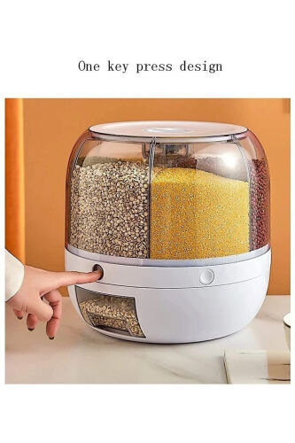 6 Kg Capacity Styles Food And Groceries Storage Container, 6 Compartments, 360 Degree Rotating Organizer - 5