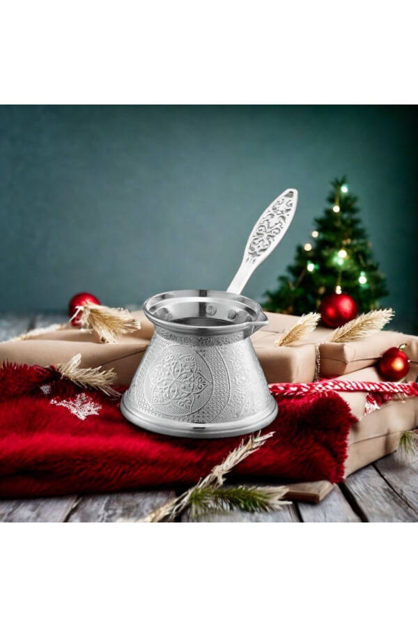 6 KİŞİLİK İNOX UYUMLU DÖKÜM CEZVE-GÜMÜŞ - 1