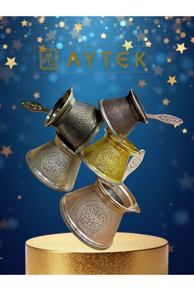 6 KİŞİLİK İNOX UYUMLU DÖKÜM CEZVE-GÜMÜŞ - 7