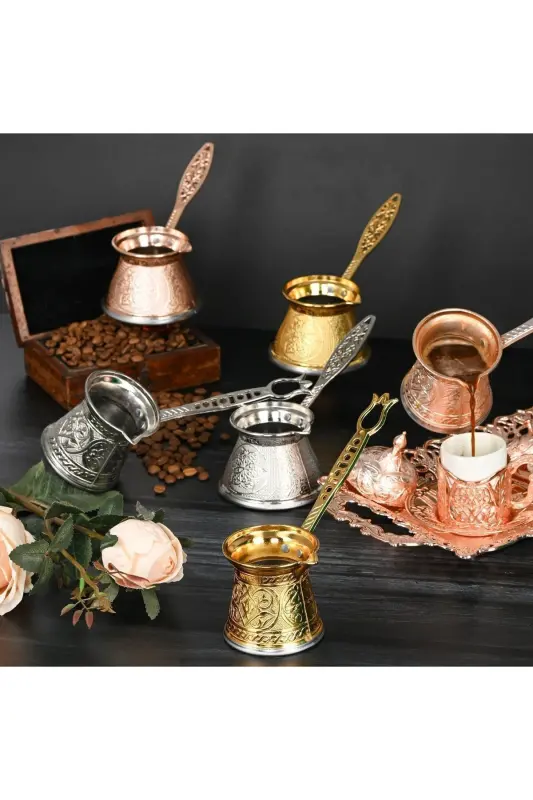6 KİŞİLİK İNOX UYUMLU DÖKÜM CEZVE - GOLD - 4