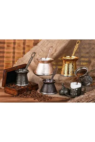 6 KİŞİLİK İNOX UYUMLU DÖKÜM CEZVE - GOLD - 5