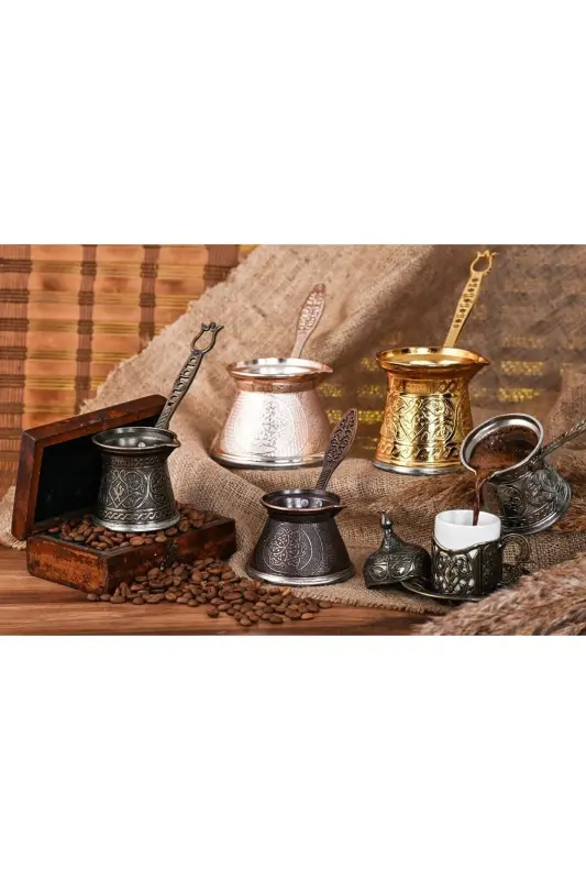 6 KİŞİLİK İNOX UYUMLU DÖKÜM CEZVE - GOLD - 5