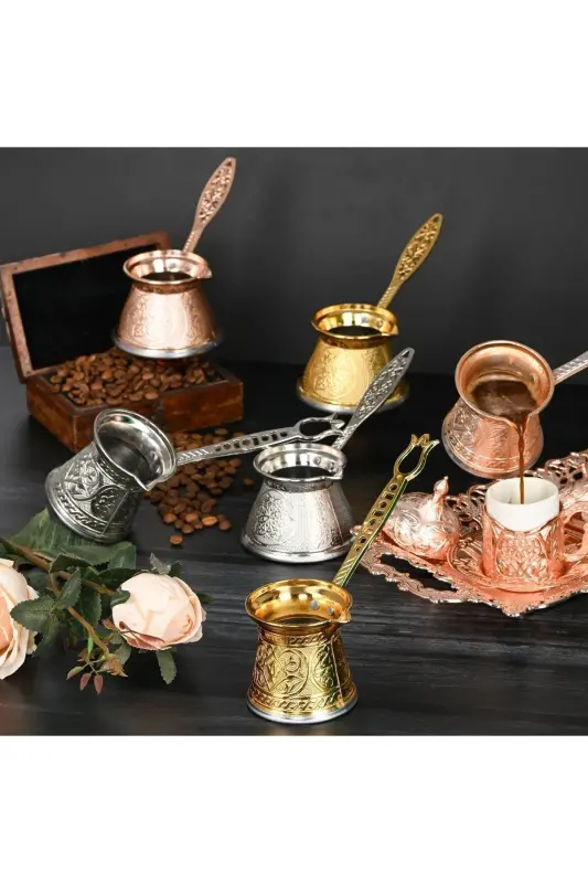 6 KİŞİLİK İNOX UYUMLU DÖKÜM CEZVE - GÜMÜŞ - 5