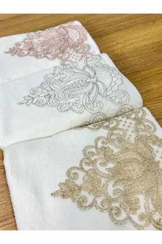 6 LI Fransuz Güpürlü Seplik 50x90 Kadife Qo'l va Y - 7