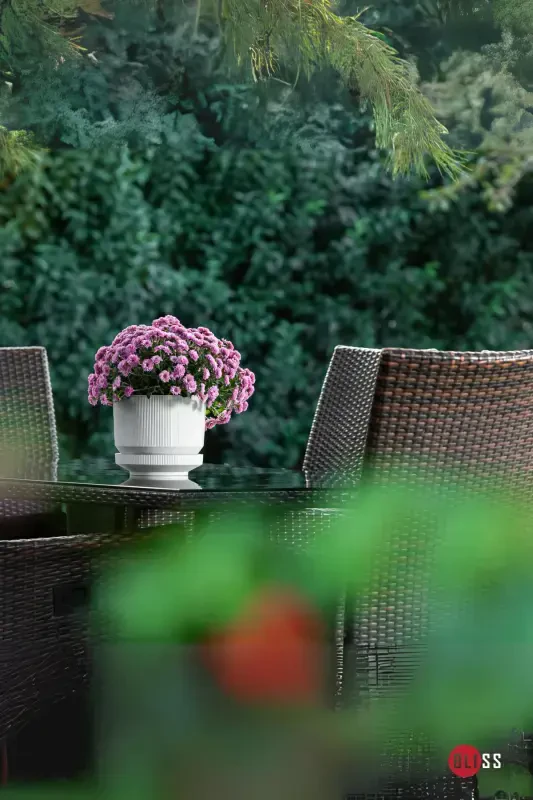 6 Liter Anthracite Decorative Luxury Planter Indoor Outdoor with Tray Plastic Flower Pot - 4