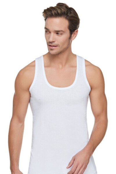 6 Pack 100% Cotton Men's White Tank Top Special Price - 5