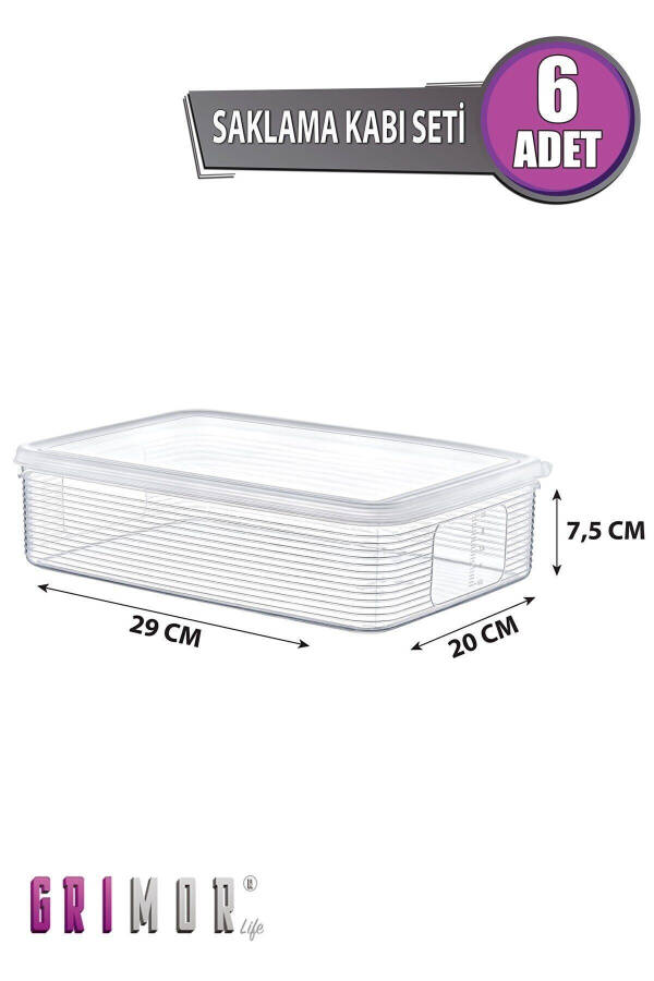 6 Pack 3.5 Liter Refrigerator Organizer Storage Containers - Freezer and Microwave Safe - 10