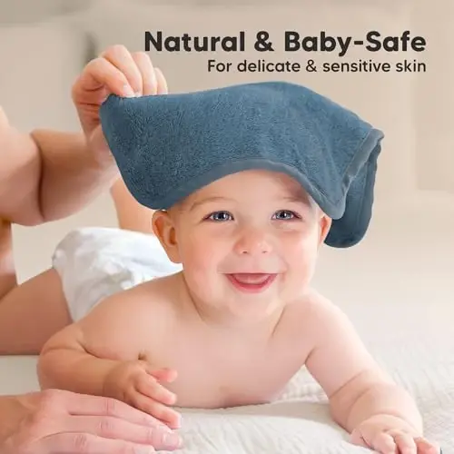 6-Pack Baby Washcloths, Soft Absorbent Washcloths for Face, Body(Navy Blue) | Viscose from Bamboo Washcloths, Baby Towels, Newborn, Kids, Toddlers, Infant, Gentle on Sensitive Skin, 10x10, Reusable - 5
