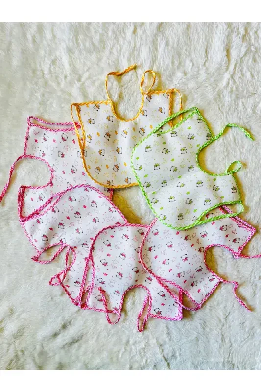 6-Pack Bear Print Waterproof Sleeved Baby Bibs (Girls & Boys) - 1