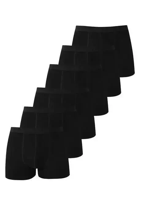 6 Pack Black Men's Boxer Briefs with Lycra Stretch Fabric - 4