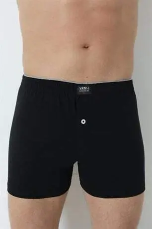 6 Pack Black Men's Combed Cotton Towel Waist Boxer Briefs %100 Cotton - 19