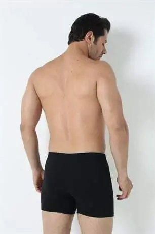 6 Pack Black Men's Combed Cotton Towel Waist Boxer Briefs %100 Cotton - 6
