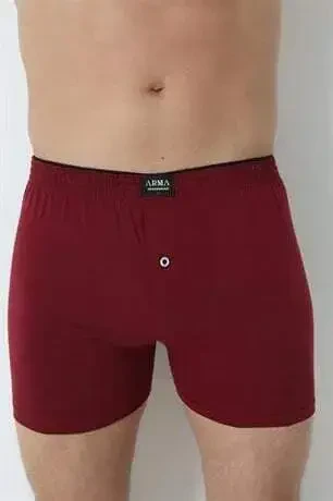 6-Pack Бордовые Мужские Трикотажные Боксеры-Трусы из 100% Хлопка - 3