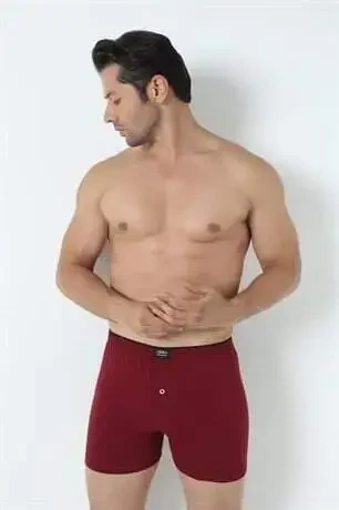 6-Pack Burgundy Men's Jersey Towel Waist Boxer 100% Cotton - 16