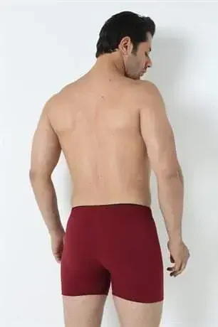 6-Pack Burgundy Men's Jersey Towel Waist Boxer 100% Cotton - 17